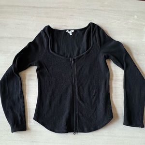 Good American zip ribbed top